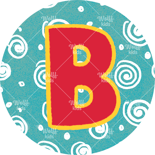 Einzelner Magnet: B blau, 4cm